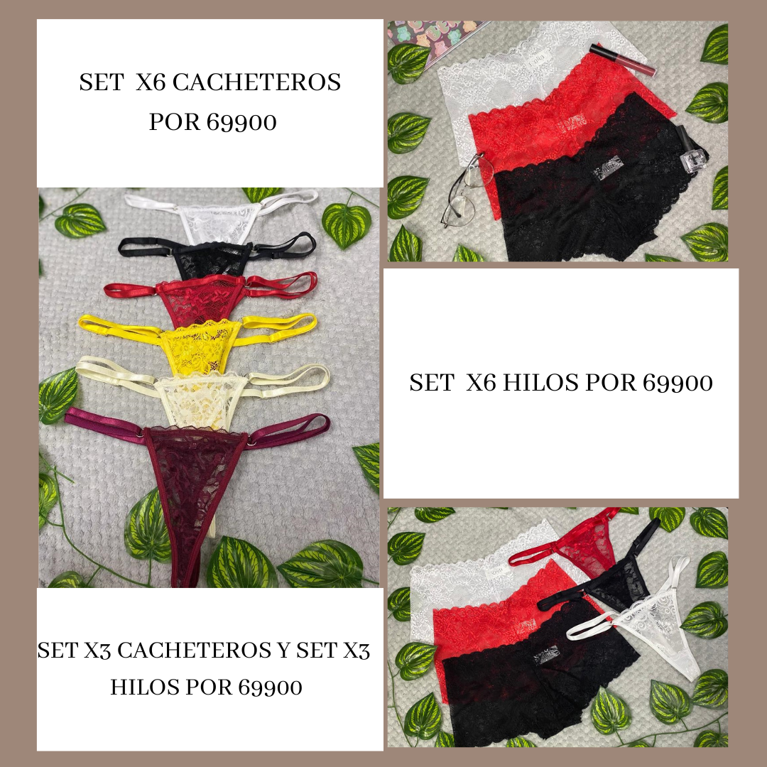 HERMOSOS SET X6 DE ROPA INTERIOR DAMA