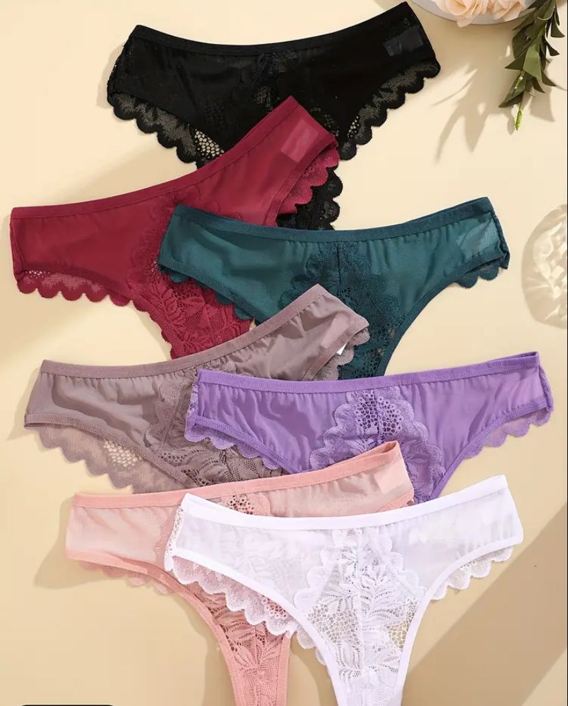 1 Set De Tanga encaje Sexy X4 unidades 🥰